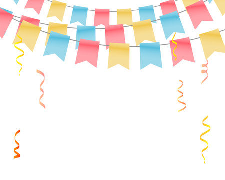 decorative party flags background for your event celebrate in style vectorのイラスト素材