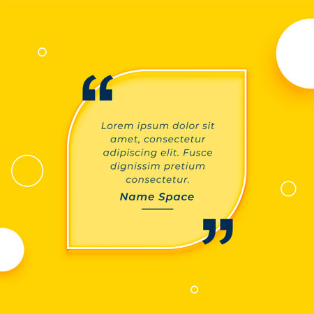 stylish quote message frame yellow background vectorのイラスト素材