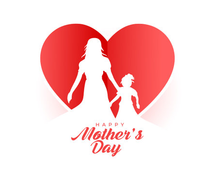 paper style mothers day greeting card for mom and daughter love relation vectorのイラスト素材