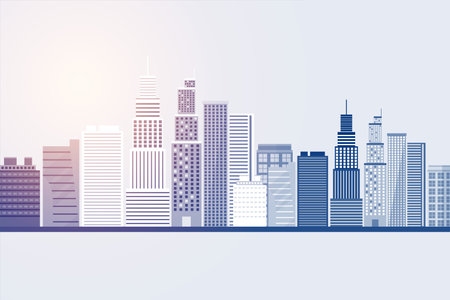 explore the modern skyline building of global metropolis elegant banner vectorのイラスト素材