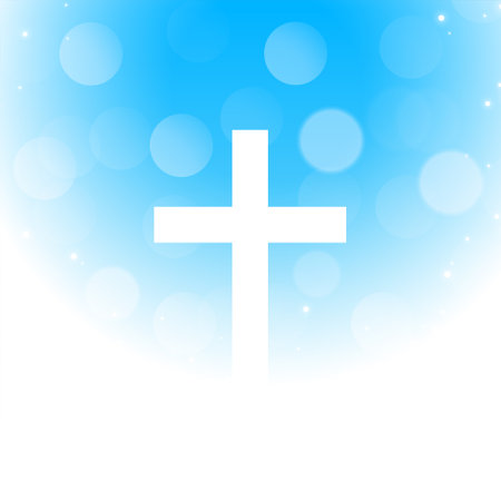 christian religious cross symbol background with bokeh effect vectorのイラスト素材