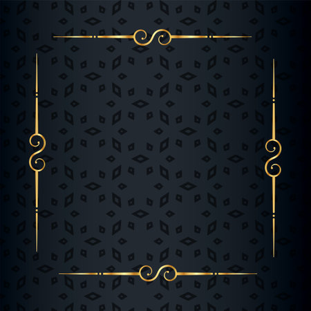 traditional golden floral border frame background in indian style vectorのイラスト素材