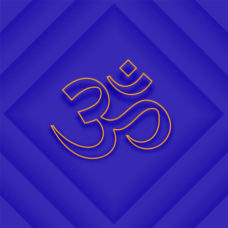 sanskrit mantra om symbol background for spiritual meditation and yoga vectorのイラスト素材