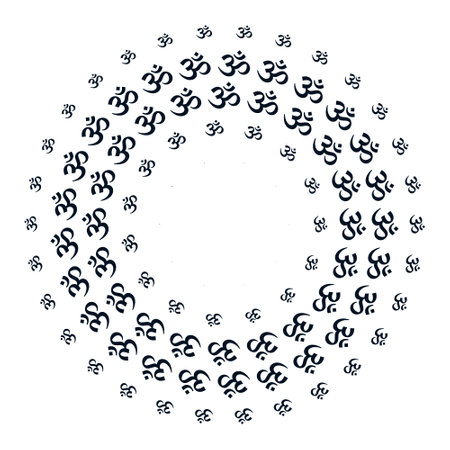 elegant hindu religious om sign for spiritual knowledge and peace vectorのイラスト素材