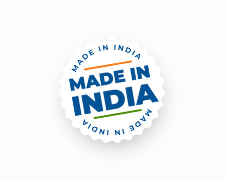 made in india sticker background boost your brand's credibility vectorのイラスト素材