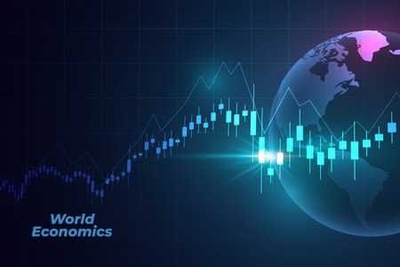 global forex trading chart background for fund and wealth management vectorのイラスト素材