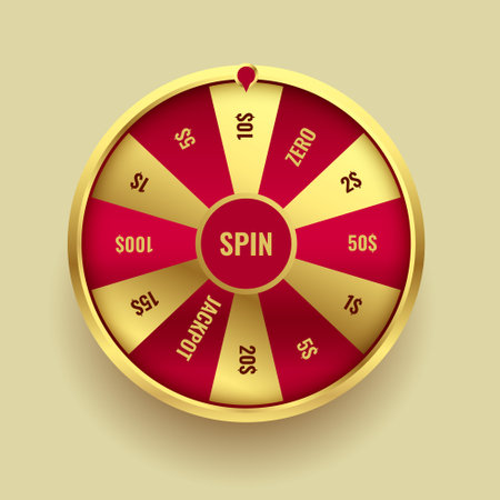golden casino wheel background spin for luck and win lottery vectorのイラスト素材