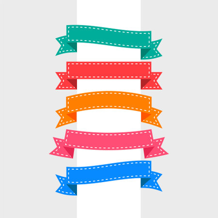 decorative and colorful ribbon strip background in pack vectorのイラスト素材