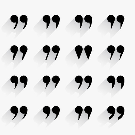 collection of quotation comma sign background for testimonial design vectorのイラスト素材