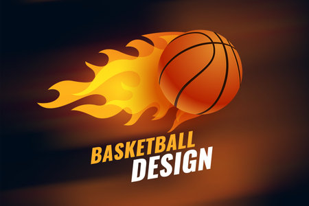 sporty basketball championship background with fire flame design vectorのイラスト素材
