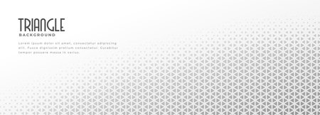 grey and white triangle pattern wide banner in halftone style vectorのイラスト素材