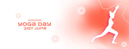 happy international yoga day banner in paper cut style vectorのイラスト素材