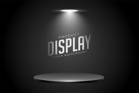 fashionable 3d pedestal sage with focus light effect for product showcase vectorのイラスト素材