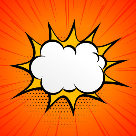 comic style empty chat box background with halftone effect vectorのイラスト素材