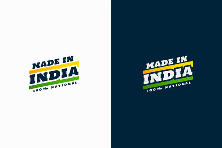 made in india label background for representation of nation product vectorのイラスト素材