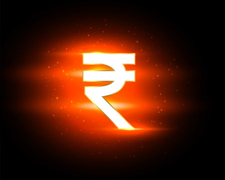 digital money inr currency background with light effect vectorのイラスト素材