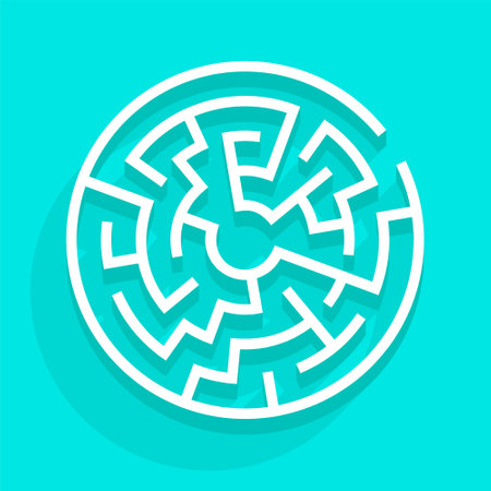 3d style abstract circular maze pattern background explore the complexity vectorのイラスト素材