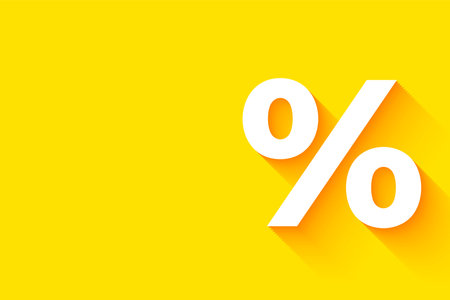accounting percentage icon yellow background for business vectorのイラスト素材