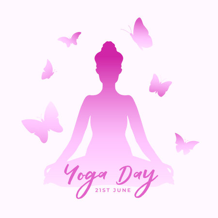 international yoga day background for meditation-inspired theme vectorのイラスト素材