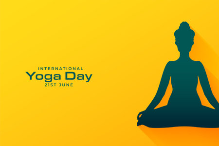 stylish international yoga day event background with relaxation posture vectorのイラスト素材