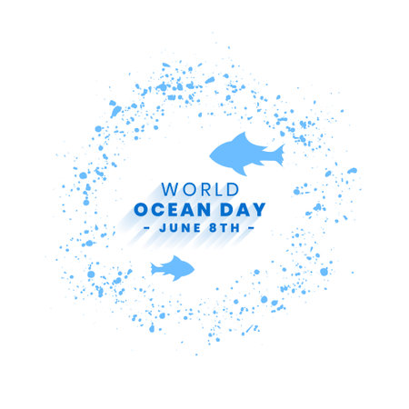 beautiful 8th june world ocean day event background design vectorのイラスト素材