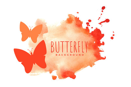 flying butterfly background in watercolor style vectorのイラスト素材