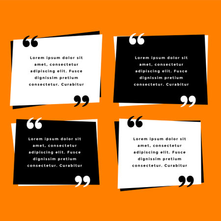 set of quotation mark icon template for web opinion or discussion vectorのイラスト素材