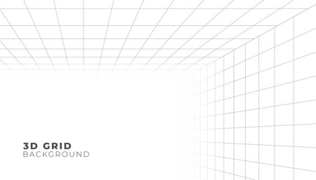 abstract 3d grid indoor wireframe vector designのイラスト素材