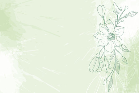 beautiful sketch of botanical flower abstract banner design vectorのイラスト素材