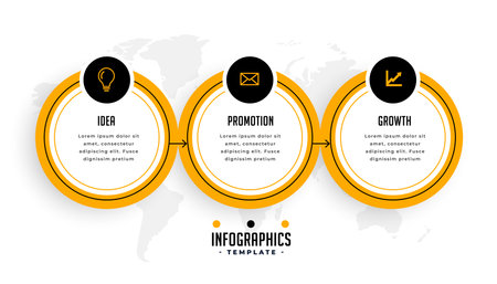 three step infographic web chart banner for business visualization vectorのイラスト素材