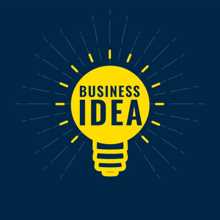 business idea concept with yellow light bulb symbol background vectorのイラスト素材