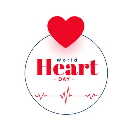 elegant world heart day cardiogram background for support and treatment vectorのイラスト素材