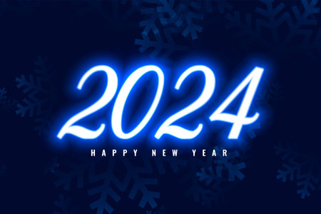 neon style 2024 new year winter festive background design vectorのイラスト素材