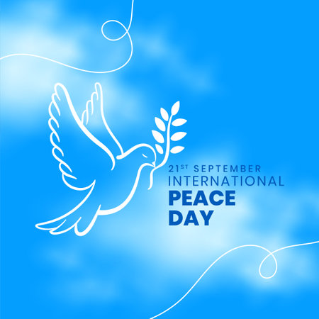 21st september world peace day message background with smoke effect vectorのイラスト素材