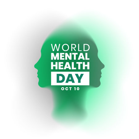 10th october international mental health day background with human head vectorのイラスト素材