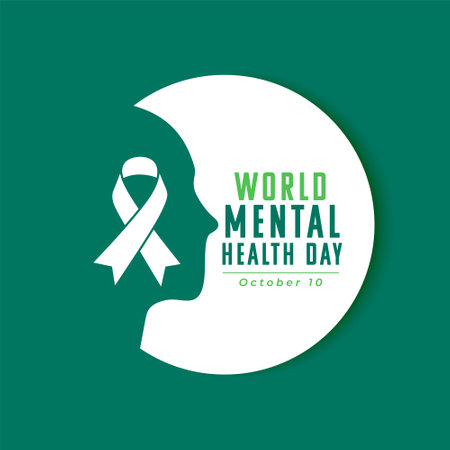world mental health day campaign poster with artistic human head vectorのイラスト素材