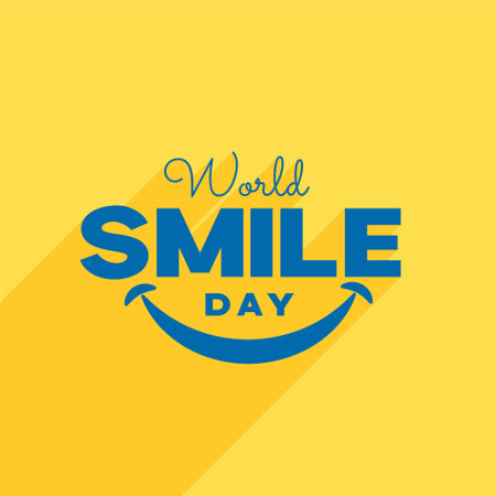 nice world smile day yellow background expressing happiness vectorのイラスト素材