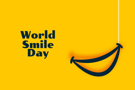 celebrate world smile day event with laughing and hanging mouth vectorのイラスト素材