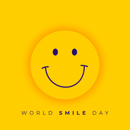 world smile day celebration background with cartoon smiley face vectorのイラスト素材