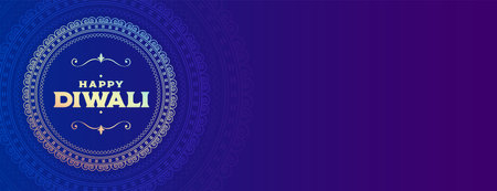 nice happy diwali occasion banner with mandala frame designのイラスト素材