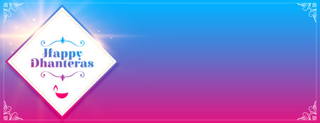 beautiful indian festival happy dhanteras event poster for wealth and happiness vectorのイラスト素材