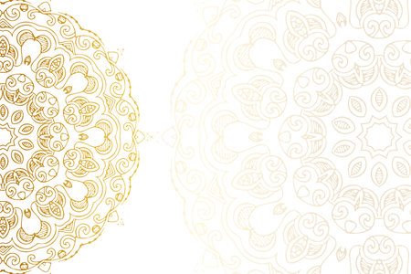 decorative golden oriental mandala pattern backdrop vectorのイラスト素材