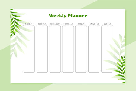 everyday weekly planner template a printable design vectorのイラスト素材