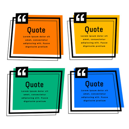 cartoon style testimonial quote mark template in set vectorのイラスト素材