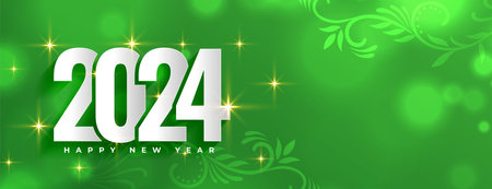 happy new year 2024 festive wallpaper with shiny effect vectorのイラスト素材