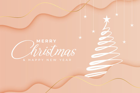 elegant merry christmas festive season background with xmas tree vectorのイラスト素材