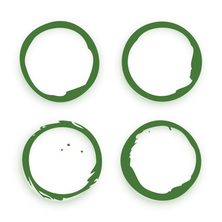 set of abstract grungy enso round shape frame design vectorのイラスト素材