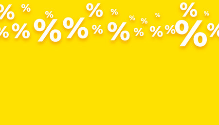 banking percentage icons yellow banner with empty or text space vector