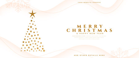 merry christmas and new year eve banner with artistic xmas tree vectorのイラスト素材