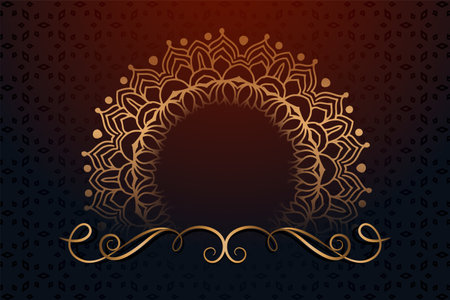 vintage style golden mandala pattern ethnic background design vectorのイラスト素材